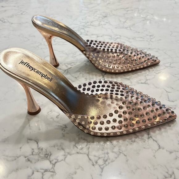 Jeffrey Campbell X Anthropologie Ziva Heel Rhinestone Studded Pointed Toe 9.5 - Picture 1 of 10